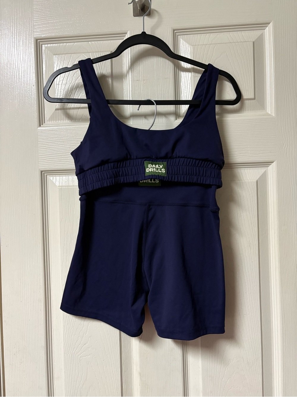 Daily Drills Navy Blue Workout Set “M” Top Biker Short #121